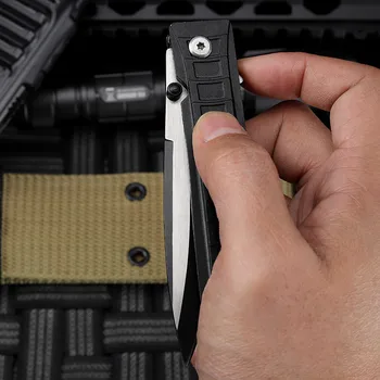 Negru portabil cuțit de buzunar cu duritate mare din aliaj de aluminiu maner exterior de vânătoare supraviețuire pustie briceag EDC instrument