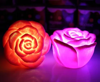 New Romantic Schimbarea LED Plutitoare de Flori de Trandafir Lumanare Lumina de Noapte de Nunta de Decorare BOM666
