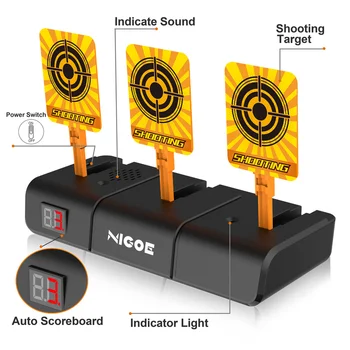 NIGOE Electronice Digitale de Fotografiere Țintă de Notare Resetare Automată Țintă cu Lumina de Efect de Sunet, Piscină Interioară Sport Jucărie de Învățământ