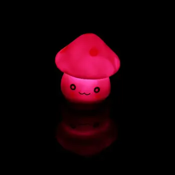 Noi Drăguț 6cm Culoare Schimbare LED-uri de Ciuperci Lampa cu Lumini de Partid Mini Moale Copil de Dormit Veioza Noutate Luminos Jucarie Cadou