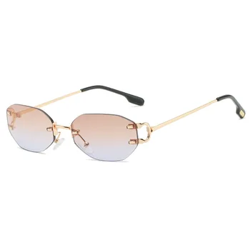 Noi Neregulate Taie Marginea ochelari de Soare Barbati de Moda 2021 Pătrat Oglindă ochelari de Soare Femei fără rame, Lentile UV400