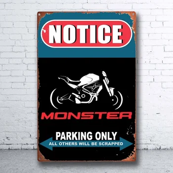 Notificare Moto Ducati Monster 797 Parcare Numai Tin Semn Bar Pub Garaj Casa Poster Metal Poster De Arta De Perete Decor