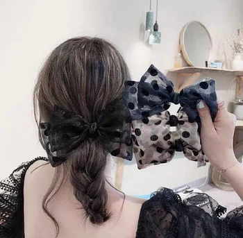 Nou Buline Arc de Păr Clipuri Cravate Handmade Organza Arcuri Elastice Agrafele Ac de păr pentru Femei Fete Coarda Păr Accesorii