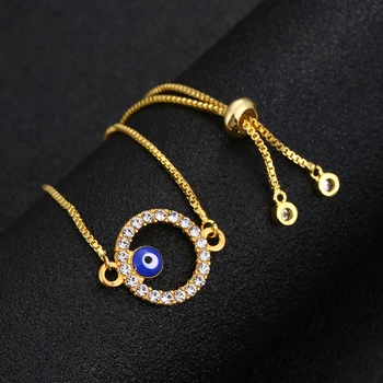 Noua moda de aur rotund comoara albastru deochi brățară farmec moda reglabil doamnelor cadouri bijuterii en-gros