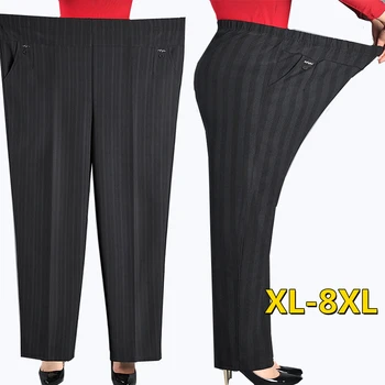 Noua Suplimentare supradimensionate Femei Pantaloni Largi de Înaltă Elastic Elastic Pantaloni de Primăvară de vârstă Mijlocie Pantaloni XL-8XL Toamna Pantaloni Femei Pantaloni