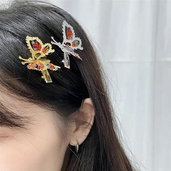 Noul Metal De Aur Gol Fluture Agrafe De Par Pentru Femei Fete Manual Ornament De Par Clip Agrafă De Păr Banda De Susținere Accesorii De Par De Moda