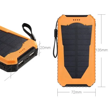 Noul Multifuncțional Solar Mobil de Alimentare 8000mAh de Mare Capacitate cu LED Panou Solar Încărcător Portabil în aer liber Dual USB Power Bank