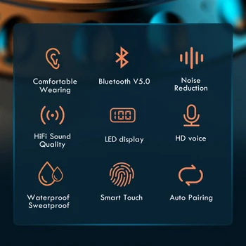Oringinal TWS F9 Căști Bluetooth 5.0 setul cu Cască Stereo Sport căști fără Fir HiFI Stereo În ureche Căști bluetooth pentru Căști