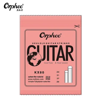 Orphee KX80 Ukulele, Chitara Siruri de caractere Nailon Alb din Plastic, Materiale din Oțel Carbon Fibre 4-String Mici Guitarra Accesorii