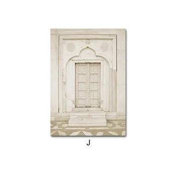 Panza Pictura Alb Arhitecturii Islamice Arta de Perete Pictura Moschee, Templu Panza Musulman Poster pentru camera de zi Decor Imagine