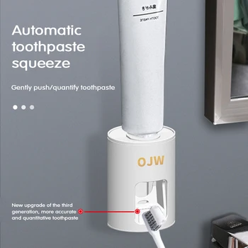Pasta de dinti rack leneș stoarcere dispozitiv copii dispozitiv automat gratuit pumn montat pe perete pasta de dinti de dimensiuni Mici de mare efect