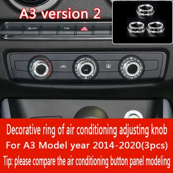 Pentru Audi A3 S3 Masina modificări interioare Auto Buton de diamant artificial decor consola centrala buton capac capitonat