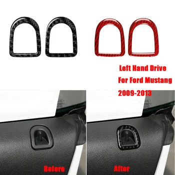 Pentru Ford Mustang 2009-2013 Fibra De Carbon Autocolante Auto Door Lock Pin Buton Buton De Acoperire Cadru Tapiterie Auto Accesorii Coafura