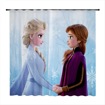 Perdele opace Elsa Frozen Anna Printesa Izolate Termic Întuneca Fereastra Draperii pentru Dormitor, Cameră Decor Inele de Sus