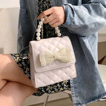 Perla Arc Mini Tote sac 2021 Moda de Primăvară Nou de Înaltă calitate din Piele PU pentru Femei Geantă de mână de Designer Lanț de Umăr Geanta Messenger