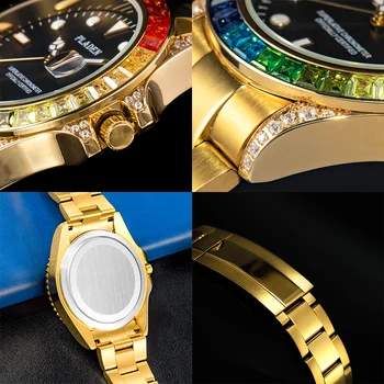 PLADEN Men ' s Argint Cuarț Ceasuri de Lux AAA Culoare Ceas Piața Diamant Anti-Șoc Rece Luminos Ceas Sport Moderne Montre