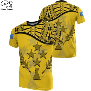 PLstar Cosmos 2021 Kosrae Polineziene Moda Barbati/Femei Hibiscus T-Shirt de Imprimare 3D de Vara cu Maneci Scurte Tee Topuri Colorate Stil-5