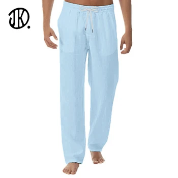 Primăvara Bărbați Supradimensionate, Pantaloni Homewear Respirabil Cordon Pantaloni Largi Pentru bărbați Casual Ultra-subțire Pantaloni Lenjerie de pat din Bumbac Om Pantaloni