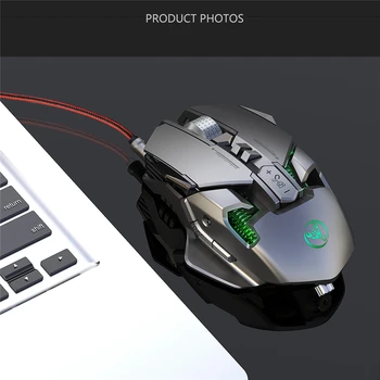 Professional Gaming Mouse, 6400DPI Full 7 Butoane Programabile cu LED-uri RGB Optic USB Cablu Joc mouse-uri Pentru Laptop-PC Gamer de Brand Nou