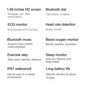 Q8 Ceas Inteligent IP67 rezistent la apa de Mare Ecran de Muzică Bluetooth Suni Rata de Inima tensiunea de Monitorizare a Sănătății Smartwatches