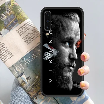 Ragnar Lothbrok Vikingii caz de Telefon Pentru Samsung Galaxy a 3 5 7 8 10 20 21 30 40 50 51 70 71 E S 2016 2018 4G negru Etui de moda