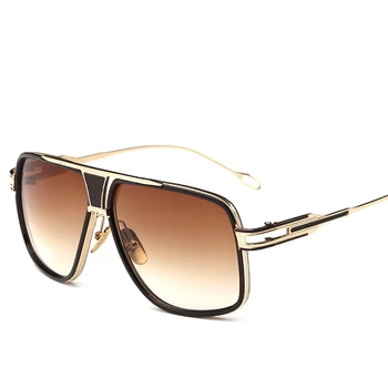 Retro Bărbați ochelari de Soare Patrati 2019 Doamnelor Design de Brand de Moda Supradimensionate Aliaj de Aur Cadru Scut Ochelari Iubitorii de Stil UV400