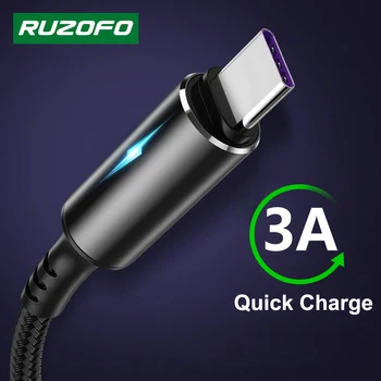RUZOFO de Iluminat cu LED Cablu Micro USB de Tip C 3A Încărcare Rapidă USB de Tip C C Cablu pentru Samsung, Xiaomi, Huawei Telefon Mobil Încărcătoare