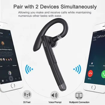 Setul cu Cască Bluetooth Wireless Căști Handsfree Stereo de Reducere a Zgomotului Căști pentru Conducere Afaceri Office pentru iOS Android Telefon