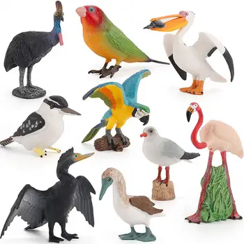Simulare PVC Papagal Salbatic Flamingo Animale Figurine Copil de Educație Timpurie de Cunoaștere Jucărie Acasă Decor de Masă Ornamente