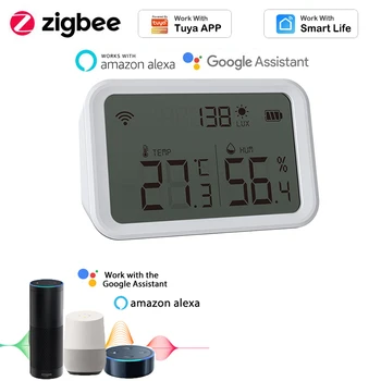 Smart Home Zigbee Noi NEO Tuya de Temperatură și Senzor de Umiditate App Control de la Distanță Compatibil Display LCD Cu Alexa de Start Google