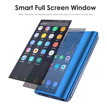 Smart Mirror Caz Flip Pentru OPPO Realme 7 5i 6i 7i X7 X50 C11 C15 C12 C17 din Piele Carte de Telefon Acoperă Pentru Realme 5 6 7 Pro Cazuri