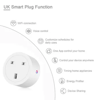 Smart Wireless Plug Cu WiFi Adaptor Pentru Control De La Distanță Acasă Timer Socket Monitor Energie Intelectuală Soclu