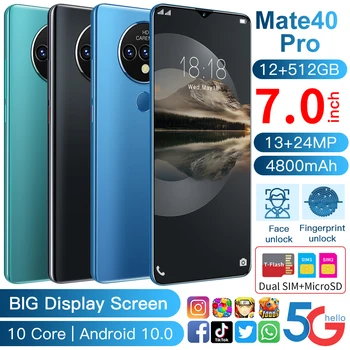 SMARTPHONE Mate40 Pro Android Celular 8GB 256GB telefon MOBIL Deblocat 5G 5000mAh 5.8