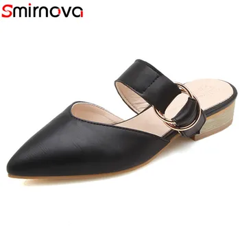 Smirnova 2020 en-gros de dimensiuni mari 33-48 femei sandale subliniat toe catarama tocuri joase sandale de vară papuci de femei pantofi casual