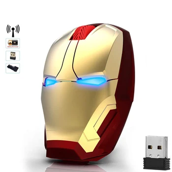 Soareci Wireless Iron Man Mouse-ul Mouse-uri de Calculator Butonul de Silent faceți Clic pe 800/1200/1600/2400 DPI USB Reglabil Șoareci Optice Pentru Calculator