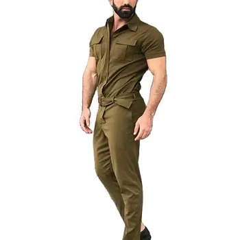 Solid de Culoare Moda 2021 Bărbați Largi Picior Liber Siamezi Pantaloni Maneca Lunga Buzunar Strada Rochie de îmbrăcăminte de Lucru pentru Bărbați Salopeta