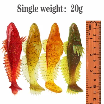 Sougayigong 4buc Realiste de Pescuit, Momeală Moale Atrage 20g/12cm Artificiale de Pescuit Momeală Worm apă Sărată de Pescuit Isca