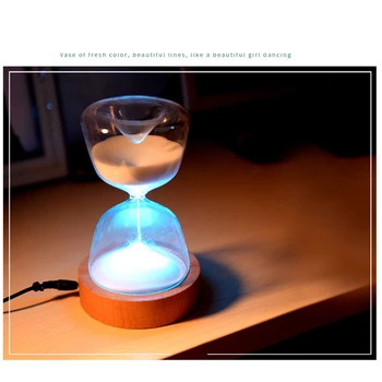 Sticlă Clepsidra Lumini Timer LED Nisip de Sticlă Lumina de Noapte de Somn Ajutor cu Control de la Distanță pentru Crăciun
