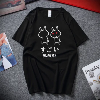 Sugoi Iepure T-shirt Anime Drăguț Din Japonia Design Amuzant tricouri Top Moda Stil Harajuku Bumbac cu maneci Scurte Tee camasa pentru barbati