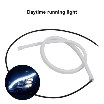 SUHU 2 buc LED-uri Auto Banda de Lumina DC12V DRL Daytime Running Lamp 6000K Impermeabil Flexibil LED Strip Faruri Lampă Decorativă Benzi
