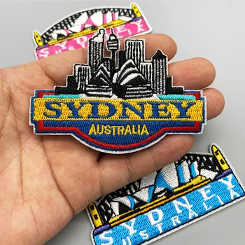 Sydney Opera House patch-uri Brodate Fier Pe Haine Pentru Îmbrăcăminte Autocolant en-Gros de Desene animate Insigna Aplicatiile DIY Cusut Decorative