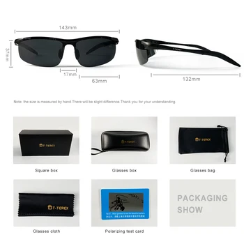 T-TEREX Polarizat ochelari de Soare Barbati HD Lentile UV400 Cadru Metalic de sex Masculin Ochelari de Soare de Brand Designer de Conducere Ochelari Pentru Pescuit Sportiv