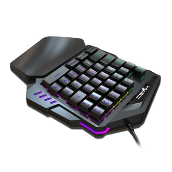 Tastatură mecanică de Gaming cu O singură mână RGB Iluminat Portabil Mini Tastatura Gaming Mouse Combo Controller de Joc pentru PC PS4 Xbox Gamer