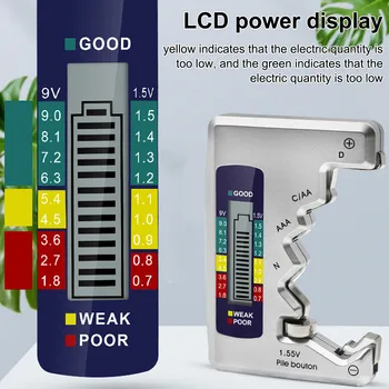 Tester baterie Ecran LCD Tensiune de la Baterie Dispozitiv de Măsurare a Ridicat de Compatibilitate Gama de Testare Rezultate Rapide Compact Caracteristici