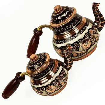 Turcă Cupru Ceainic Ceainic pentru Microunde și Ceai Oale Set - Inox Fluierat pentru Servire și de Băut