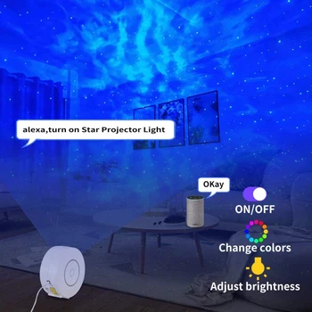 Tuya Stele Lampa de Proiecție LED Smart Lazer Înstelat, Lumina de Noapte Proiector Star Inteligent Cerul Înstelat Proiector Lumina Pentru Alexa Google