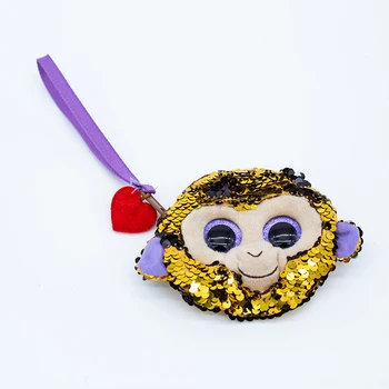 Ty Beanie Ochii Mari Reversibile Sequin De Pachete Față De Maimuță Strălucitoare Moale De Pluș Umplute Păpușă Jucărie De Copil Ziua De Nastere Cadou De Crăciun