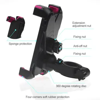 Universal Anti Shake 360° Reglabil Suport De Telefon Mobil Motocicleta Bicicleta Ghidon Muntele Suport Pentru Xiaomi Pentru Iphone