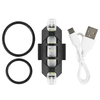 USB de Reincarcare Siguranță Reîncărcabilă Lumina de Avertizare în aer liber cu Bicicleta rezistent la apa 5 LED MTB Biciclete de Munte Biciclete din Spate, Coada de Lumină Lampă