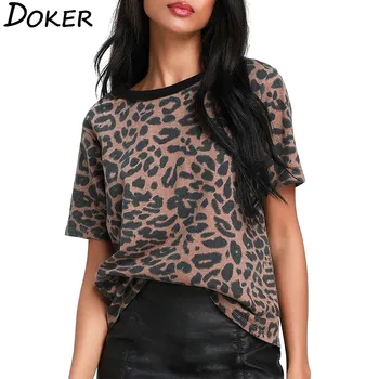 Vara Leopard Tricou Femei De Moda O Gatului Maneci Scurte Plus Dimensiune Femei Vrac Casual Doamnelor Tee Topuri Mujer Camisetas 2021